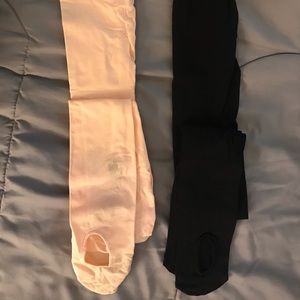 Pink and black ballet tights